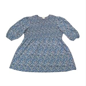 Sweet Magnolia Mini Babydoll Dress Floral Fit & Flare Puffy Sleeve A-Line Flower